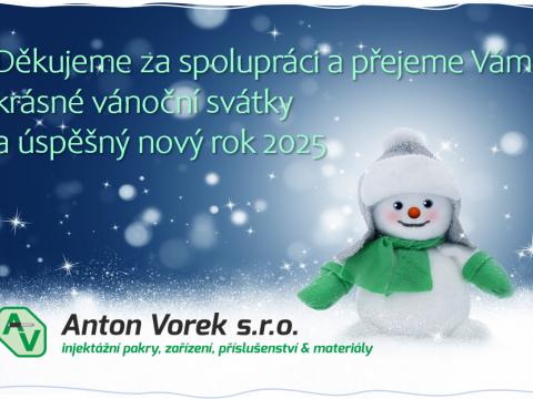 Dear Ladies and Gentlemen, our company will be closed from 20.12. to 5.1.2025